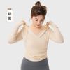 Outwear Esportivo Fino Feminino Tamanho Grande Solto Respirável com Capuz Manga Longa Roupa de Yoga Roupa Externa Casual Top para Emagrecer mm