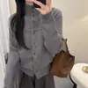 Cardigã de Tricô Estilo Coreano Transfronteiriço para Mulheres, Nova Moda Outono e Inverno de Alta Qualidade com Lapela Versátil, Solto, Modelador, Roupas Femininas com um Visual Elegante