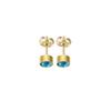 Regalo para novias de nueva pareja transfronteriza aretes de diamantes checos de moda simple aretes de piedra de nacimiento de diciembre de acero inoxidable