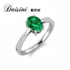 Anillo de esmeralda geométrico simple de plata S925 nuevo de Daisini joyería de moda exquisita venta al por mayor
