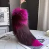 Pingente de Cauda de Raposa Real Oversized Porta-Chaves Enfeite de Chaveiro Acessório Adereço de Performance Acessórios de Pelúcia