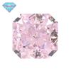 Huagang Gem 9A Ice Flower Cut Square Chanfro Alto Carbono Diamante Pequeno Octógono Luz Rosa Zircão Anel de Pedra Nua