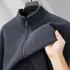 Chaqueta de forro polar para hombre, cárdigan casual de cuello alto para mediana edad, sudadera de forro polar, ropa exterior de forro polar para otoño e invierno al por mayor