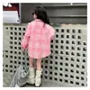 Camisas de Menina Outono 2026 Camisa Xadrez de Manga Longa Infantil Jaqueta de Primavera e Outono Blusa para Menininha Casual Versátil