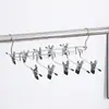 Cabide Metálico de Cinco Camadas com Ganchos Duplos e Presilhas, Cabide para Armazenamento de Calças, Presilha Dupla para Saias, Cabide de Exibição de Calças para Loja de Roupas