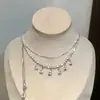 Collar para Fiesta de Noche para Mujer, Collar de Lujo con un Toque de Alta Gama, Exagerado Collar Brillante de Circonita, Cadena Clavicular de Nicho de Lujo Ligero
