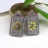 Signos do Zodíaco Tibetano Doze Sinais Retro Nove-Cinto Oito-Trigramas Pingente Giratório Dupla Face Charme de Bolsa Chaveiro Ornamento Mantra de Seis Sílabas
