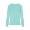 Suéter de Punto Delgado Adelgazante Color Verde Menta Primavera 2026 para Mujer, Top Delgado, Camiseta Base Ajustada Moderna