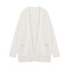 Chaqueta Suéter de Punto Blanco Esponjoso Chica Terciopelo de Nieve Vestido Base Imitación Seda Mujer Otoño