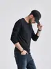 Nueva Camisa Base de Color Sólido con Cuello Redondo y Mangas Largas de Comercio Exterior Versátil para Primavera y Otoño Camiseta Fina de Manga Larga Venta Directa de Fábrica para Hombre Moderna