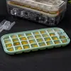 Nuevo Molde para Hielos de Prensa Cubitera con Tapa Grado Alimenticio Artefacto para Hielos Congelados Caja de Almacenamiento de Hielo Casero Artefacto
