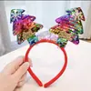 Diadema navideña transfronteriza Diadema con lazo de árbol de Navidad Pasador decorativo lindo Diadema de cuernos de alce Accesorios para el cabello al por mayor
