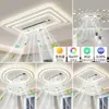 Luz de techo 6 en 1 con forma de nube para dormitorio, protección ocular, luz de ventilador sin aspas, candelabro, luz de ventilador de techo, diseño simple para habitación infantil, material de hierro
