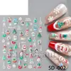 Belleza Completa Transfronteriza Nuevas Pegatinas para Uñas Navidad Micro Tallado Árbol de Navidad Lindo Pegatinas de Papá Noel