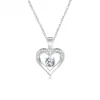 Amazon Transfronterizo Europeo y Americano Nuevo Producto Collar de Cobre Inlaid Zirconia Forma de Corazón Moda Simple Colgante en Forma de Corazón Collar Joyería para Mujer