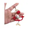 Tenedor de Historia Creativo Spaceman Muñeca de Mezclilla Llavero de Coche Accesorios para Bolsos Colgante Regalo