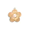 Acero inoxidable flores vintage francesas DIY accesorios hechos a mano colgante floral joyería de acero inoxidable para mujer collar colgante