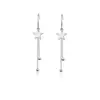 Aretes de estrella estilo coreano estilo coreano simples moda largos lisos borla de estrella de cinco puntas ganchos para la oreja venta al por mayor joyería para la oreja