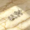 Pendientes de lazo dorado transfronterizos europeos y americanos, elegantes y modernos, con un diseño de alta gama y único, hechos de metal