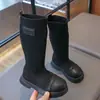 Botas de punto para niña otoño e invierno nuevas transpirables botas largas para niños botas de media caña para niños medianos y grandes moda niña botas altas