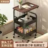 Prateleira de armazenamento de cozinha e quarto de piso personalizada, prateleira de lanches multicamadas, prateleira de armazenamento móvel, estante estilo carrinho, mesa lateral