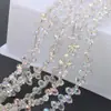 Cuentas Sueltas de Cristal Accesorios para Joyería DIY Cuentas de Vidrio Tallado Forma de Gota de Agua Accesorios para Ropa Color Plateado Agujero Horizontal 5*8mm Gota de Agua