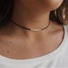 Moda europeia e americana joias personalizadas gargantilha curta corda de couro tubo de cobre colar colar colar N151 colar