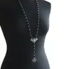 Collar con Colgante de Rosario de Murciélago Pentagrama Gótico Cadena para Suéter Colgante de Pentagrama Oscuro Joyería Transfronteriza