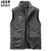 Tendencia de Invierno 2022 Chaleco Casual de Pesca con Múltiples Bolsillos Chaqueta de Forro Polar para Hombre Hombre 2218A