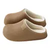 Zapatillas de algodón impermeables eva para hombre invierno con felpa cálida antideslizantes suela gruesa para casa interior punta cerrada zapatillas de algodón para mujer invierno venta al por mayor