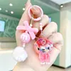 Mini figura de desenho animado com contas coloridas, pequeno acessório, pingente de garrafa de areia movediça, acessório de chaveiro, decoração fofa para mochila, pequeno presente