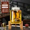 Garrafa de vidro para infusão recipiente doméstico selado pote para vinho medicinal de ginseng tonel de vinho pote para vinho branco com torneira garrafa de vinho especial