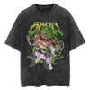 T-shirt de Anime Lavada Oversized Hip Hop Dragon Ball Tamanho Europeu Transfronteiriço