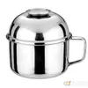 Vaso para Comida Rápida de Acero Inoxidable-Lonchera de Acero Inoxidable-Caja Bento-Lonchera para Estudiantes de Acero Inoxidable-Lonchera de Tres Niveles