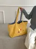 Bolso de hombro con diseño de cachorro bordado, hecho a mano, de gran capacidad, para otoño e invierno, nuevo bolso de pana a cuadros de dos usos para mujer.