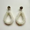 Pendientes Colgantes de Cristal Tejido Hechos a Mano Forma de Gota Estilo Coreano Joyería Popular Pendientes Transfronterizos Lujo Ligero y de Gama Alta
