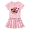 Vestido de verano 2023 para niños, estilo coreano, de manga corta, de algodón, con falda fina plisada estilo occidental.