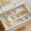 Caja de almacenamiento para cajón con separadores integrados, organizador de papelería para escritorio de dormitorio extensible, portalápices y estante de almacenamiento multifuncional