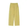 Calça Banana de Algodão Modal com Ar para Mulheres, Primavera e Verão, Fina, Cintura Alta, Caimento Fluido, Casual, Esportiva, Reta, Larga