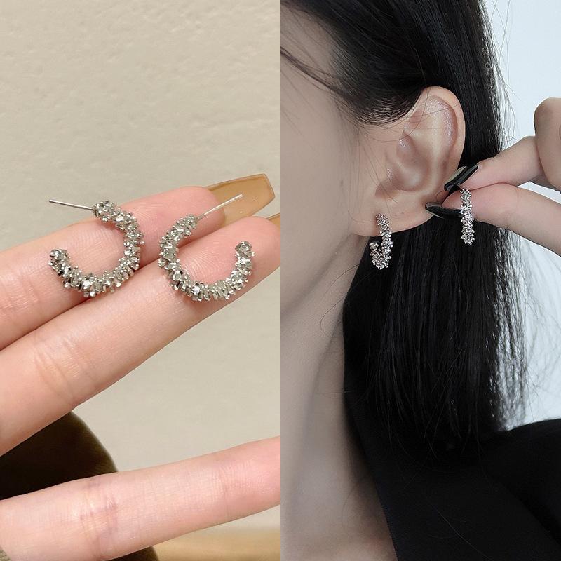 D0015不规则耳环-银色