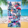 Toalla de Playa con Estampado de Stitch Lindo de Dibujos Animados y Anime, Toalla de Baño de Microfibra Secado Rápido Transfronteriza, Toalla de Playa Espesa