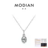 Colgante Modian de Moissanita de 1 Quilate Brillante y Encantador para Mujer Cadena para Clavícula de Plata de Ley S925 Moderna Ol Lujo Ligero