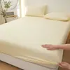 2026 Juego de Tres Piezas de Sábana para Cama de Color Sólido Pequeño Piel de Hielo