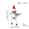 Decoraciones navideñas, adornos para árbol de Navidad, pájaro artificial de espuma transfronterizo, pájaro de fieltro de lana con bufanda y gorro rojos