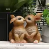 Adornos Decorativos de Conejo Artificial de Pascua Transfronterizos Manualidades de Resina para Jardín Exterior Dibujos Animados Souvenirs de Micro-Paisaje