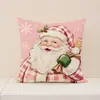 Decoración Navideña para el Hogar Funda para Cojín de Sofá Lino Sintético Impresión a una Cara Funda para Cojín de Asiento Mesita de Noche de Dormitorio Funda para Cojín de Respaldo