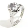Moda Europea y Americana Elegante de Nicho Joyería de Mano Elegante Acero Inoxidable Chapado en Oro de 18K Estilo Agujero Anillo de Zirconia Huevo de Paloma para Mujeres