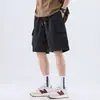 Pantalones cortos de trabajo de seda helada finos para hombre de verano, pantalones de longitud media de secado rápido, nuevos pantalones rectos holgados de cinco puntos para hombre