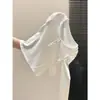Camiseta de Manga Longa com Decote Coração Abotoado, Cintura Marcada com Barbatanas, para Mulheres, Outono/Inverno/Primavera, Listrada, Ombro Normal, Ajustada ao Corpo, Base Curta