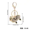 Chaveiro de Cabra Fofo Coreano Cravejado de Diamantes para Mulheres, Chaveiro Criativo para Carro, Pingente de Bolsa Moderno, Presente Atacado